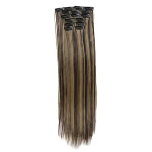 100% Remy Weft Straight Highlighted Full Lace <b>Wig</b> Long with Ombre Dark Brown to <b>Blonde</b> Hair Natural Straight Texture Human Weft - Product Image 2