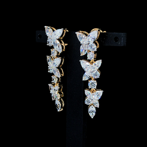 Pendientes de diamantes cultivados en laboratorio de oro amarillo de 18 quilates de primera calidad, corte brillante redondo, 0.90 ct, claridad VVS VS, joyería fina, pendientes de lujo para mujer - Product Image 2