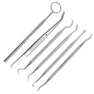 Kit d'examen dentaire en acier inoxydable pour usage professionnel : miroir de blanchiment dentaire, détartreur, pinces, instruments chirurgicaux de base - Product Image 3