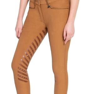 Medias ecuestres para mujer Asiento completo Silicona diseño personalizado Jodphurs Pantalones de equitación con bolsillo con cremallera - Product Image 4