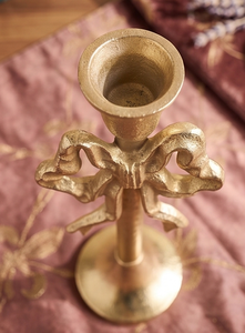 Modern Taper Candle <b>Holder</b> <b>Bow</b> Knot Design Eco-Friendly Durable Handmade Gold Color Metal Home Decoration Wedding Easter - Product Image 2
