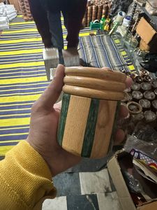 Brûleur à Bakhoor en bois fait main, poli, rayé, porte-encens rond, diffuseur d'aromathérapie pour la décoration de la maison - Product Image 4