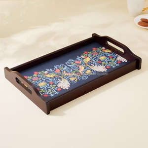 Plateaux de service en bois MDF de qualité, plateau en bois rectangulaire vintage, plateau alimentaire en bois avec poignée de Falak World Export - Product Image 6