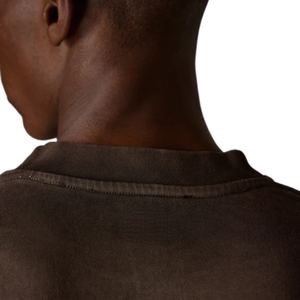 <b>Men</b> Washed Brown Long Sleeve T <b>Shirt</b> Crew Neck Cotton Casual Streetwear Fashion Top Soft Vintage Look - Product Image 2