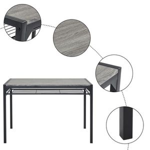 4-Piece <b>Kitchen</b> Dining <b>Table</b> Set <b>for</b> <b>Small</b> Spaces Home <b>Kitchen</b> Bar PU with <b>2</b> Chairs Bench <b>for</b> 4 People - Product Image 4