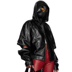 Veste à capuche unisexe en PU à manches longues imperméable toutes saisons, pantalon rouge, bottes noires avec sac fourre-tout - Product Image 6