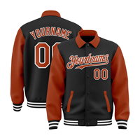 Veste de baseball personnalisée pour homme, style universitaire, noir, bordeaux, jaune, lettrage imprimé par transfert thermique, col rabattu, style décontracté d'hiver