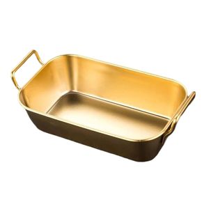 Stainless Steel Sustainable Modern Serving <b>Tray</b> <b>Set</b> Hammered Design Gold Brass Color Deep Platter Multipurpose Snack Dessert - Product Image 1