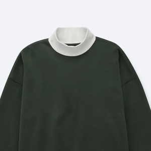 Pull molletonné léger et respirant à col montant pour femme, coupe décontractée, épaules tombantes, couleur unie, personnalisable avec logo – Qualité supérieure - Product Image 2