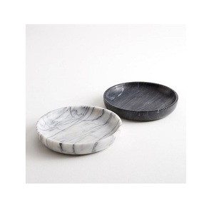 Bol de service en marbre blanc et noir pour salade, soupe, dessert, fruits et chocolats, lot de 2 - Product Image 1