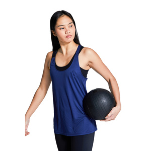 Women's Blue Scoop Neck <b>Tank</b> <b>Top</b> Solid Color Breathable Knitted Sleeveless Sporty Casual <b>Top</b> - Product Image 6