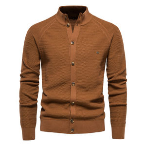 <b>Men</b> Regular Fitting <b>Long</b> Sleeves <b>Cardigan</b> Made of Cashmere Like Cotton Solid Color Button Closure Autumn Wear - Product Image 5