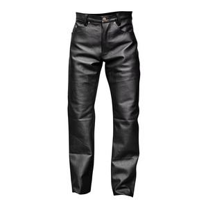 Pantalones de Cuero Genuino de Alta Calidad para Hombre, Estilo Motero, Pantalones de Cuero de Moda - Product Image 1