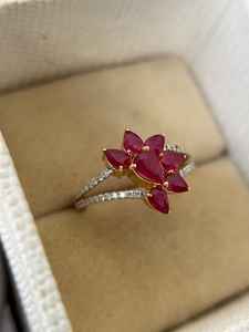 Anillo de Rubí de Lujo, Rubí Natural, Anillo de Compromiso de Plata de Ley 925, Chapado en Oro de 14K, Anillo de Aniversario de Bodas, Regalo - Product Image 4