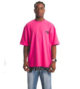 เสื้อยืดสตรีทแวร์สีชมพูคุณภาพสูงสำหรับผู้ชาย ผ้าเจอร์ซีย์ 100% คอกลม เสื้อยืดโอเวอร์ไซส์พิมพ์ลายพัฟฟ์สำหรับผู้ชาย - Product Image 5