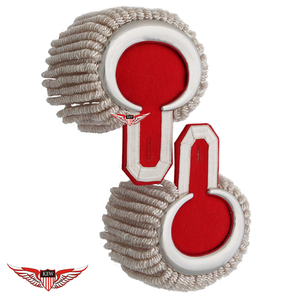 KEW - Epaulettes Personalizables de Hilo Trenzado, Ecológicos, Vintage, Rojo y Blanco, Accesorio Elegante - Product Image 1