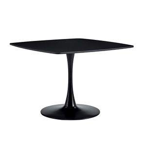 Table à manger sur piétement en MDF de style Mid-Century de 42,1 pouces, plateau noir avec dossier de dossier inclinable pour 4 à 6 personnes - Product Image 3