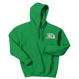 Sudadera de cuello redondo con forro, de última moda de invierno, verde y rosa, de manga regular, oversize, bordada, para hermandades universitarias, color liso. - Product Image 1