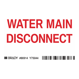Étiquettes de déconnexion de conduite d'eau Brady, autocollants d'identification de vanne en PVC durables et imperméables pour une utilisation intérieure et extérieure - Product Image 2