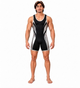 Combinaison de musculation respirante à design personnalisé pour hommes, uniforme de musculation, séchage rapide, 100% polyester - Product Image 1