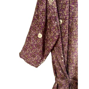 Kimono en soie recyclée à imprimé floral thermique pour femmes Boho Beach Cover-Up Vêtements de nuit pour la maison Peignoir de bain de style sari pour le printemps et l'été - Product Image 4