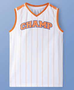 ชุดกีฬาเด็กแบบสั่งทำพิเศษ คอวี ลายพิมพ์แบบ Sublimation ชุดทีมเด็กชาย เสื้อบาสเก็ตบอลแขนกุดและกางเกงขาสั้น ชุดยูนิเซ็กซ์ - Product Image 3