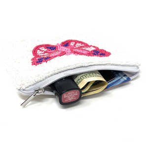 Pochette à fermeture éclair sur le thème du baseball multicolore faite à la main Perles de rocaille Taille personnalisée Porte-monnaie de voyage Unisexe Sacs à main tendance Fête - Product Image 6
