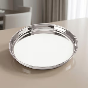 Platos de acero inoxidable, juego de vajilla moderna de metal, platos duraderos para servir al mejor precio - Product Image 3