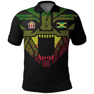 Camiseta de Manga Corta para Hombre con Estampado de León y Bandera de Jamaica, Corte Regular, Tejido de Spandex/Poliéster, Ropa Casual - Product Image 6
