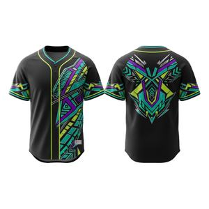 เสื้อเบสบอลพิมพ์ลายขายส่ง ปรับแต่งโลโก้และหมายเลขทีมได้ ผลิตจากโพลีเอสเตอร์ 100% แห้งเร็วและระบายอากาศได้ดี - Product Image 1