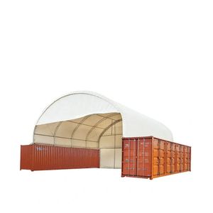 TMG DT4041CF 40FT X 40FT Tettoia Container a Doppia Tralicciatura con Copertura in PVC da 21 oz, Carport Resistente con Parete Terminale Chiusa e Frontale a Caduta Previ - Product Image 1