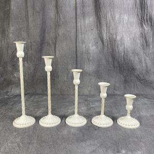 Vintage iron <b>candle</b> <b>holder</b> with rustic hand-made details & exquisitely curved designs for farmhouse-style interiors - Product Image 3