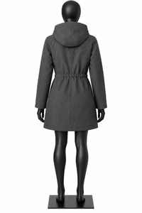<b>Women's</b> Hooded Softshell Waterproof Windproof Long <b>Raincoat</b> <b>with</b> Adjustable <b>Hood</b> <b>for</b> Winter Outdoor Hiking Travel - Product Image 3