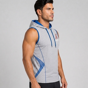 Sweat-shirts d'été pour hommes en gros, service OEM personnalisé, respirants, écologiques, en polyester/coton, imprimés, pour le sport, à bas prix - Product Image 4