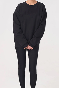 เสื้อสเวตเชิ้ตคอกลมโอเวอร์ไซส์สำหรับผู้หญิง สีพื้น แขนยาว ทรงหลวม สไตล์สตรีทแวร์ สำหรับฤดูใบไม้ร่วงและฤดูหนาว - Product Image 2