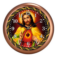 Horloge murale en plastique personnalisée Liviya Blessings Jesus, couleur personnalisée, boîte cadeau, impression numérique, logo personnalisé, cadeau promotionnel