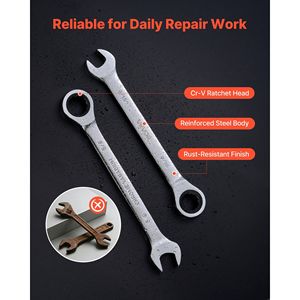 Set di 16 Chiavi Combinate SAE con Cricchetto a 72 Denti in Acciaio Cr-V, Misure Chiare, Confezione in Sacchetto Arrotolabile - Product Image 5