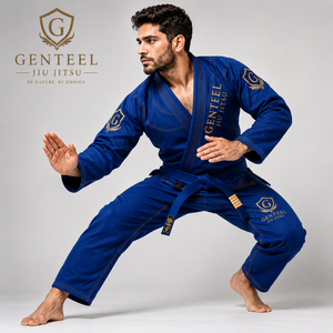 Kimono de Jiu Jitsu BJJ Genteel para Hombre, Azul, 100% Algodón, Bordado, Corte Regular, Ropa de Artes Marciales para Adultos - Product Image 2