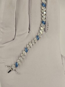 Lab Grown Diamond <b>Bracelet</b> in 14K & 18K <b>White</b> Gold, Blue Marquise Tennis <b>Bracelet</b>, 7 Inch Elegant Fine Jewelry - Product Image 2