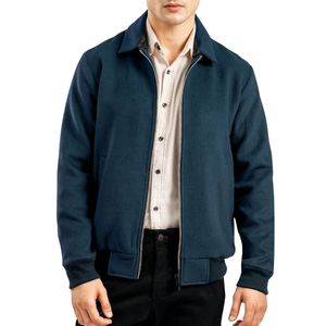 Blouson bomber pour homme, vêtement d'extérieur léger et transitoire, avec tissu lisse, fermeture éclair intégrale sur le devant, détails côtelés et design élégant - Product Image 4