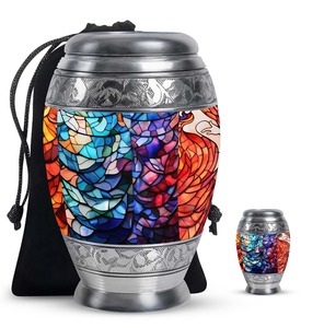 Urne en métal avec couvercle, vase décoratif pour la décoration intérieure de la maison, décoration de table - Product Image 6