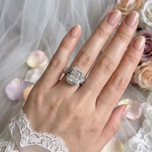 แหวนแต่งงานกึ่งภูเขาเพชรแท้18K คุณภาพสูงระดับไฮเอนด์จากโรงงานจีน - Product Image 3