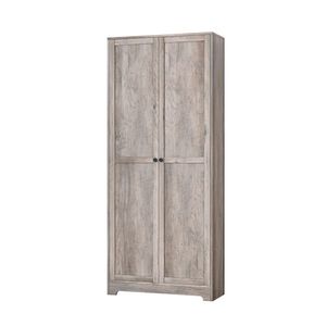 Retro Gray 4 Shelf Wooden Wardrobe with 2 Doors Particleboard Veneer - Product Image 4