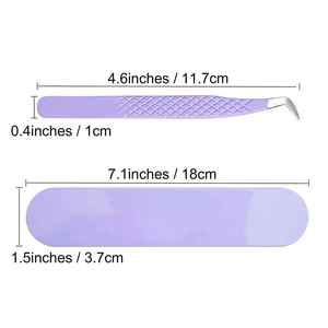 Pinzas Profesionales para Extensión de Pestañas Rusas de 90 y 45 Grados, Pinzas de Acero Inoxidable Ecológicas con Puntas de Fibra para Pestañas - Product Image 6