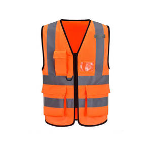 Chaleco de Trabajo Unisex de Alta Visibilidad, Reflectante, de Poliéster Azul, con Múltiples Bolsillos, Uniforme de Seguridad, con Detección de Agujas, Transferencia Térmica - Product Image 5