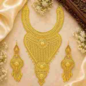 Joyería de Moda al por Mayor, Collares Pesados Estilo Dubái Turco, Chapados en Oro de 14K, 18K y 24K, Diseño Tradicional, Conjunto de Joyería Nupcial - Product Image 2