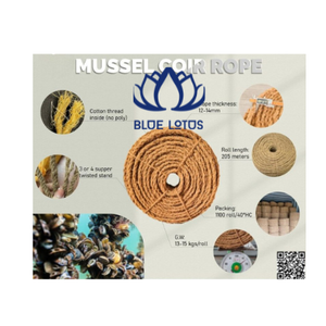 Corde en fibre de coco pure de qualité supérieure de la marque BLUE LOTUS FARM, provenance Ben Tre, pour usage professionnel, outil de décoration artistique, culturel - Product Image 1
