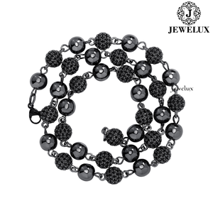 Collier de luxe pour femme en argent 925 plaqué rhodium avec perles de moissanite, chaîne à billes, bijoux de soirée très demandés, en vente - Product Image 4