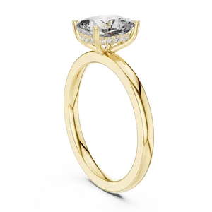 Anillo de Diamante Sintético Corte Radiante de 2.00 Quilates, Oro Sólido de 18K, Montura Inferior, Color E, Certificado, Joyería Nupcial Unisex - Product Image 2