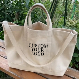 Bolsos de mano de lona reforzada con doble costura, hechos de 100% algodón puro, para marketing y viajes. - Product Image 2